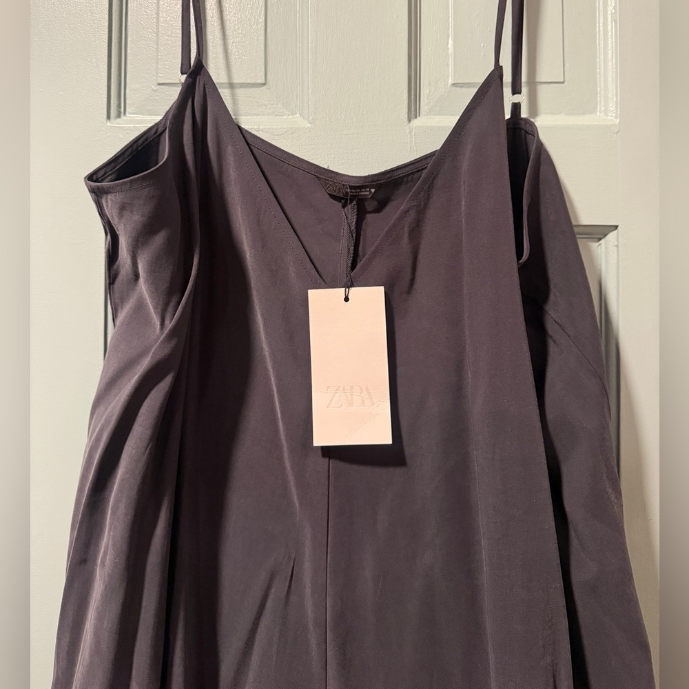 Zara Charcoal Gray Slip Dress